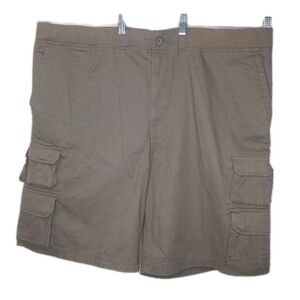 True Nation Broken In Cargo Shorts Men Size 46 Brown Baggy Travel Causal Dad Nwt